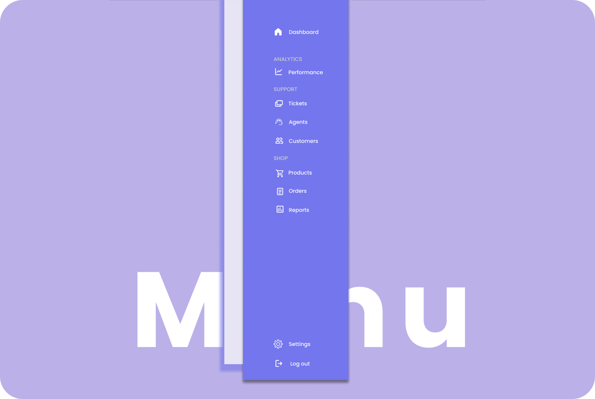 Menu sidebar