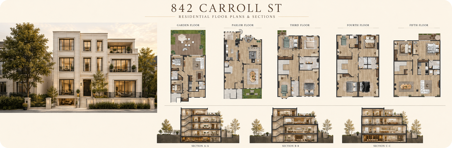 842 Carroll residential floor plans & sections