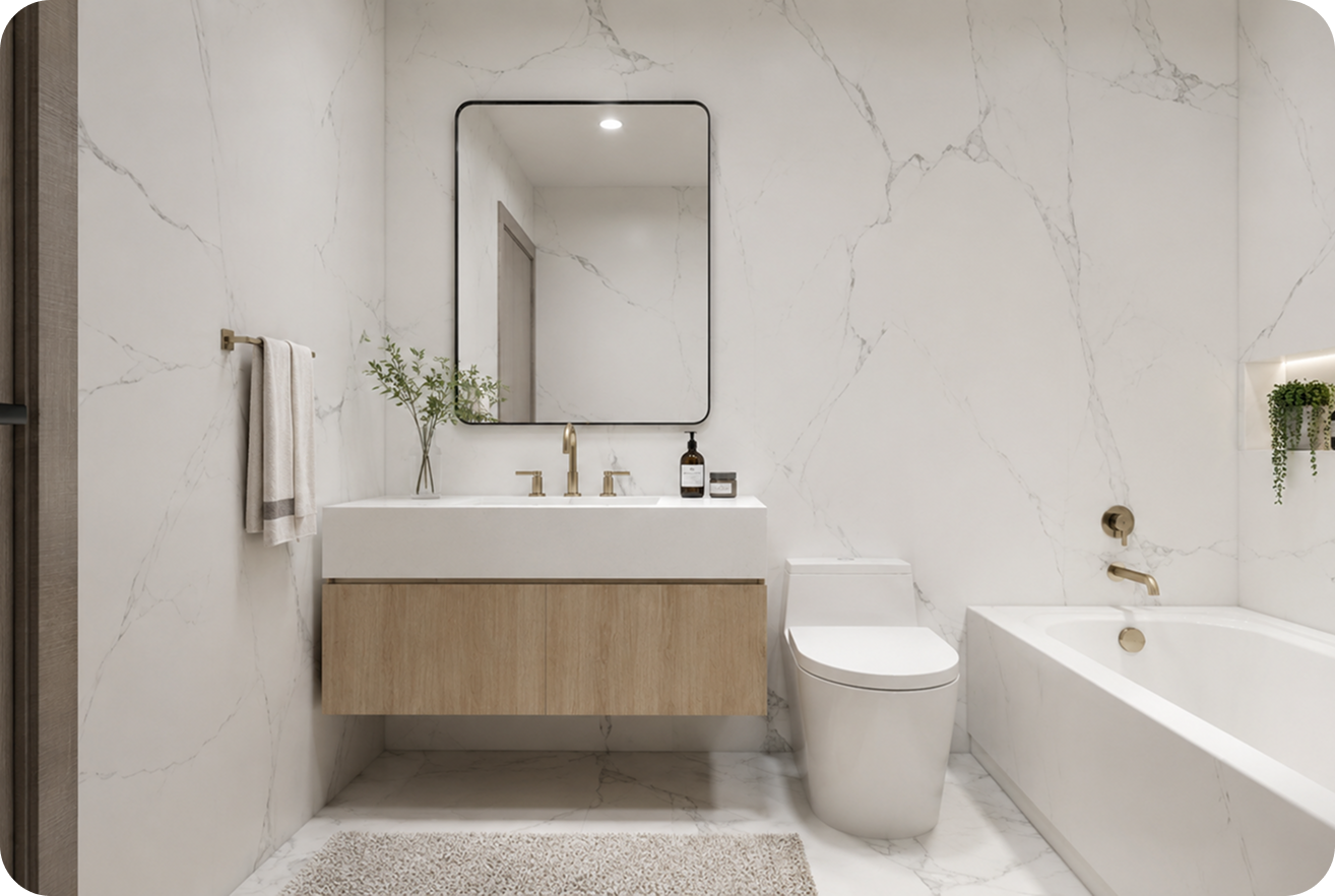 Marble bathroom render