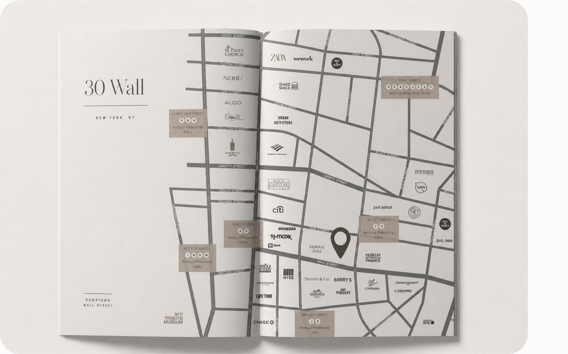 30 Wall commercial neighborhood map