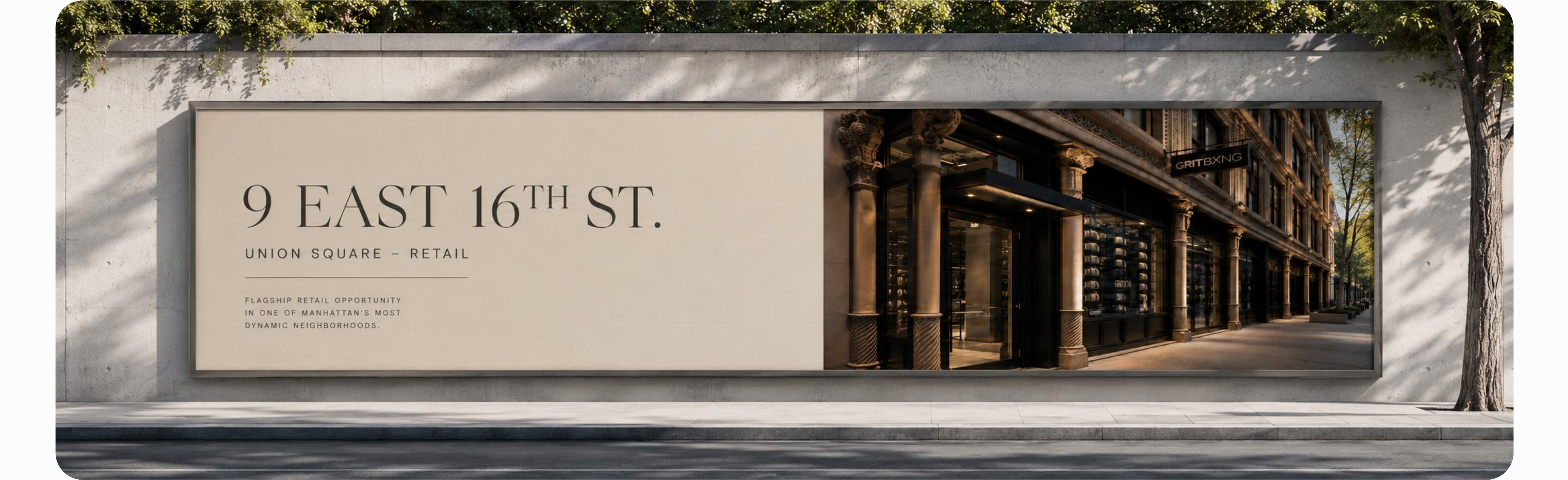 9 East 16th St Union Square retail billboard