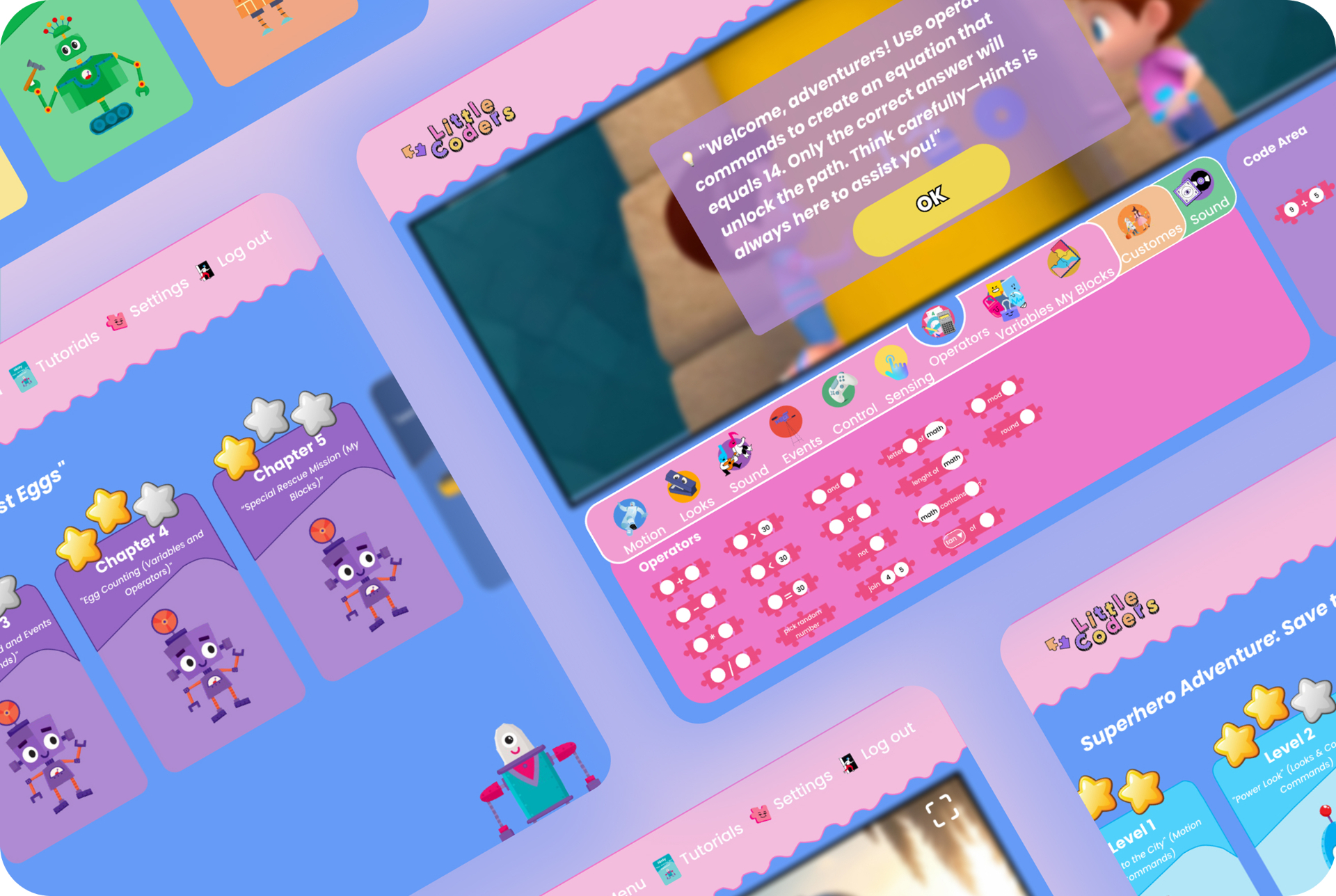 UI screens collage