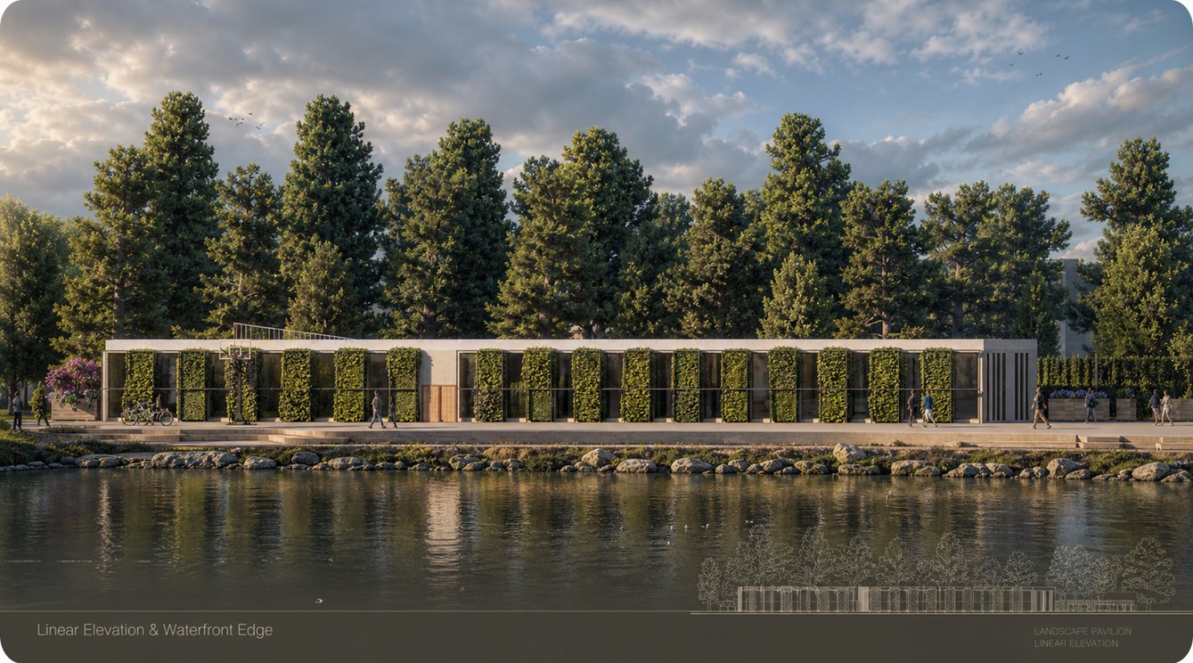 Linear elevation & waterfront edge