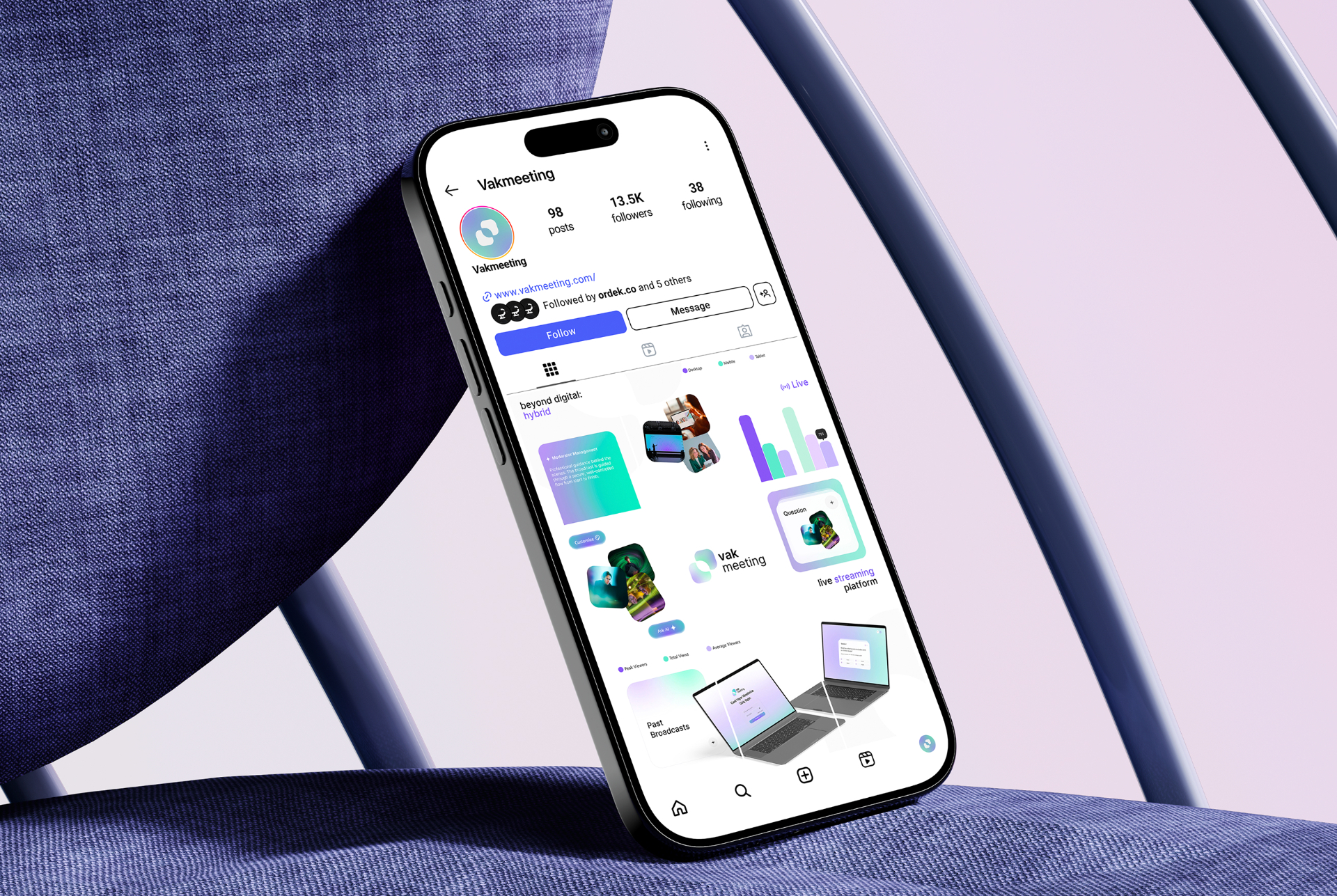 Social profile on phone