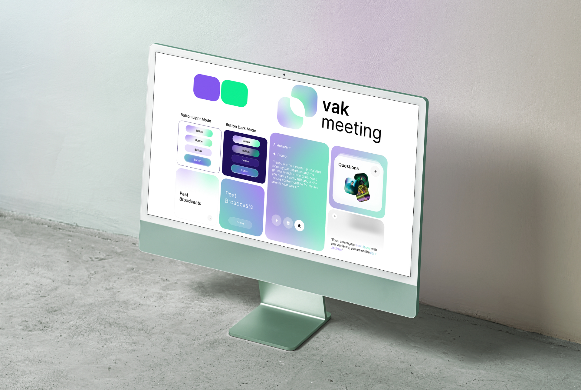 Vakmeeting design system on iMac